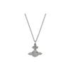 Grace Saturn Full Diamond Sphere Necklace Unisex Necklace Brass Silver 6302009102P116P116
