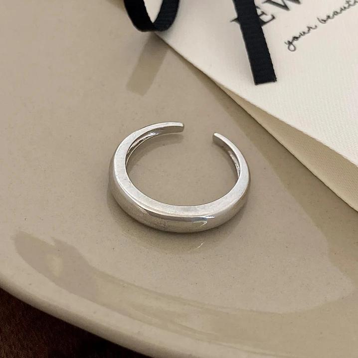 Real  Sterling Silver 18K Gold Round Opening Rings for Women Exaggerated Trendy Fine  Geometric Accessories