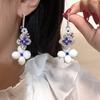Fashionable and Elegant Flower Long Earrings French Retro High-end New Style Trendy