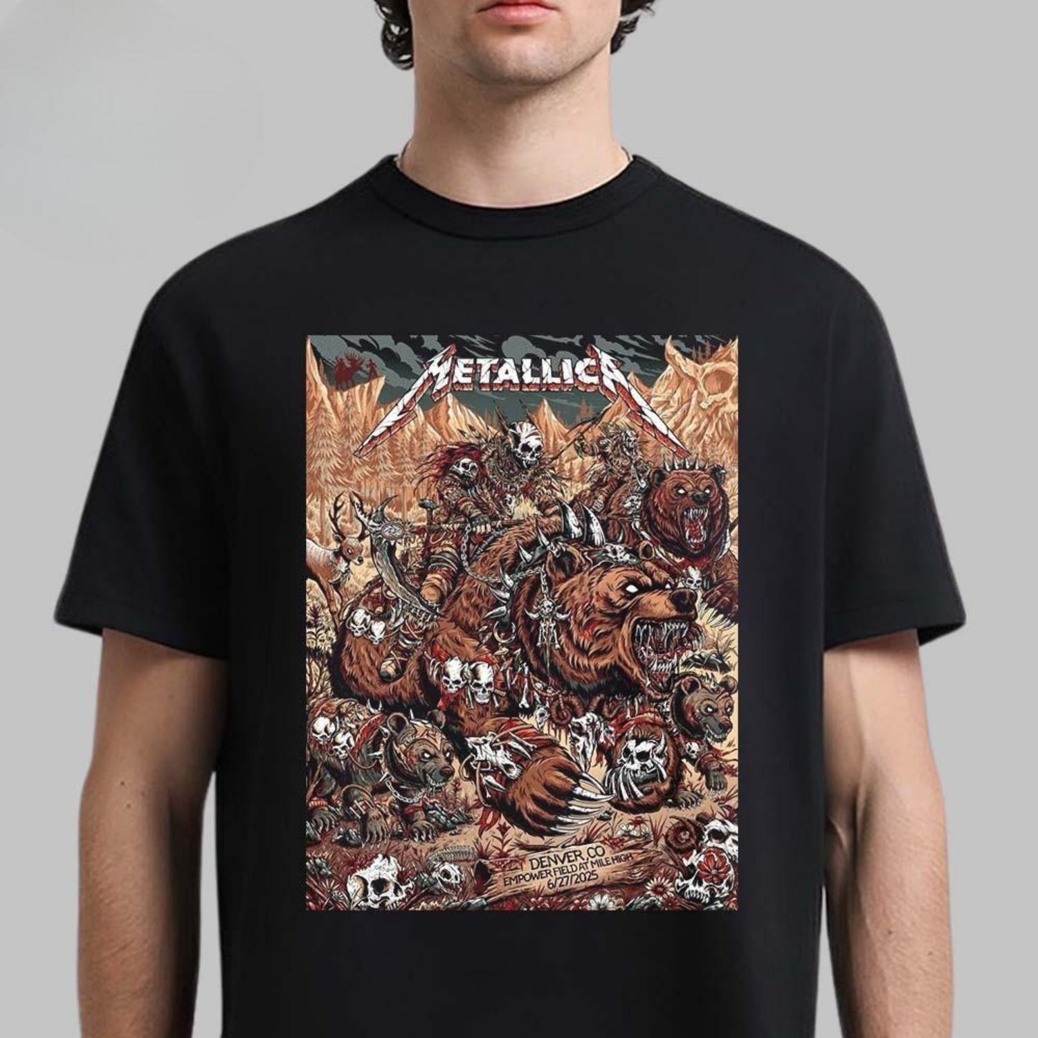 New Metallica M72 Denver 2025 Night 1 Venue Tee In Denver Colorado At Empower Field At Mile High On June 27 2025 Two Sided Tee S чёрный