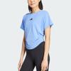 adidas Wzór Luźny Krótki Rękaw Okrągły Dekolt Krótki T-shirt Damskie Topy Niebieski JX1192