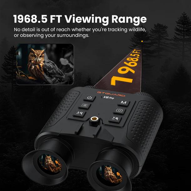 OEM/ODM Night Vision Binoculars GTGUARD V6 PRO 4K Video with 600M Laser Rangefinder ±1m Accuracy for Hunting Outdoor