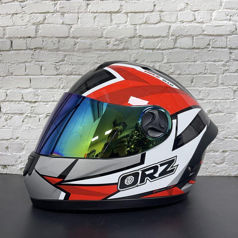 ORZ-Night Vision Single Lens Full Face Helmet Lightweight Breathable Motorcycle Racing Anti Glare Night Riding Crash Helmet