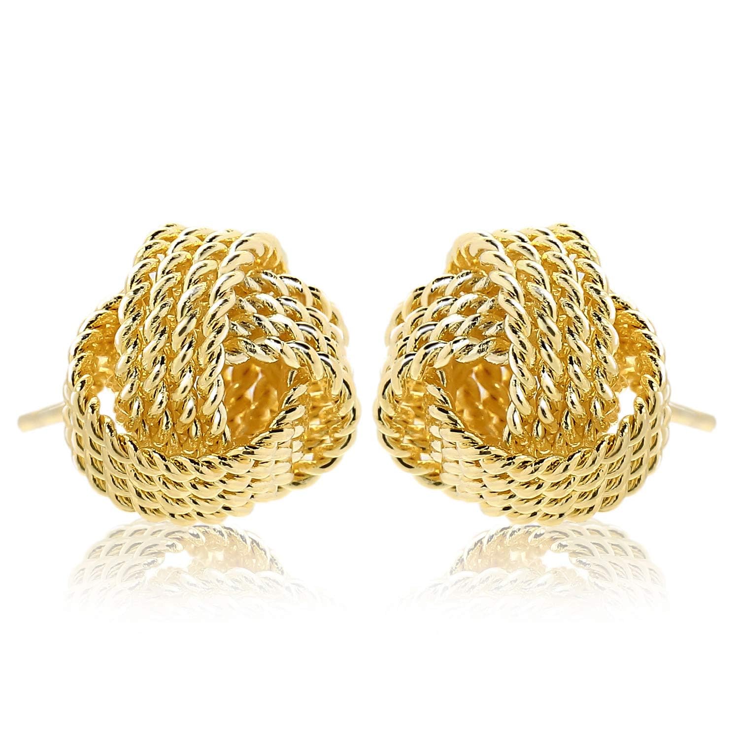 

Earrings for 18k gold box stud [Naot Jewelry] women, gold, catch, [gift included] (diameter 1cm) золотий