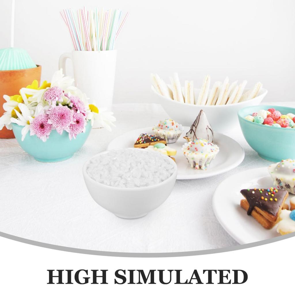 INOOMP Fake Food Model White Rice Food Sample Display Pretend Play Food Toy Decoration