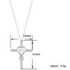 Cross Pendant Necklace with Heart Frame and Pearl Center Sparkling Stone Accent Faith Inspired Jewelry for Women