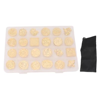 24pcs Removable Sealing Wax Stamps Vintage Wax Seal Stamp Kit With Gift Box For Gift Decoration