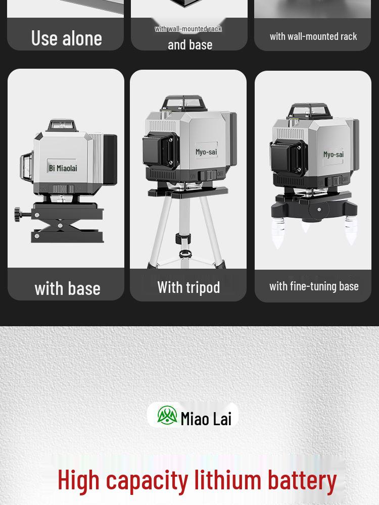 Projetor de Parede e Chão Autonivelante a Laser Infravermelho de Alta Precisão com 12 Linhas 2025