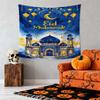 Eid Mubarak Aquarell Banner Mond Stern Moschee Dekoration Wandbehang Für Muslimisches Festival Party Kulisse Dekoration