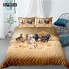 Sada povlečení na přikrývku s koněm Velikost Twin King Cvalový kůň Ložní sada Mikrovlákno 3D Hospodářská zvířata Rustikální venkovský styl Povlak na přikrývku