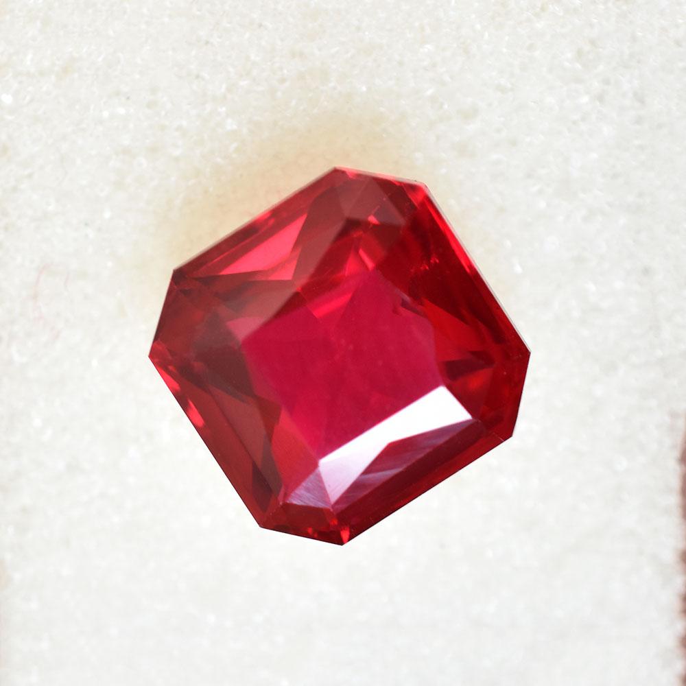 Natural Red Ruby Loose Gemstone 10 Ct Square Cut July Birthstone for Jewelry Making and Crafts
