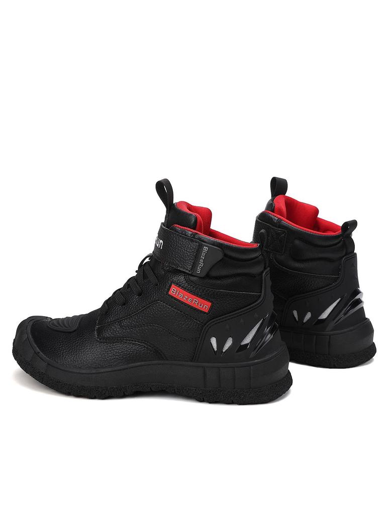 Men's Leather Ankle Motorcycle Riding Boots - Protective Adventure Footwear