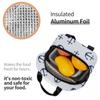 Maritime Pattern Of Blue Anchors On Light Gray Insulated Lunch Bag for Women Children Portable Food Boxes Thermal Lunch Box Tote