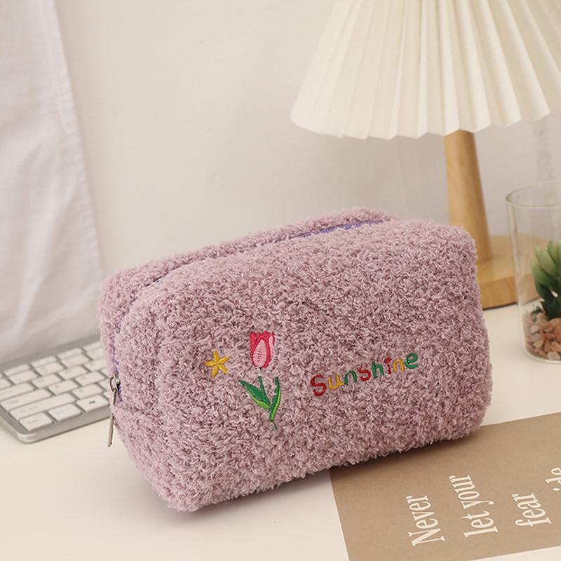 New Plush Storage Bag, Golden Fragrance Makeup Bag, Large Capacity, High-end Toiletries, Portable Travel Japanese Makeup Bag