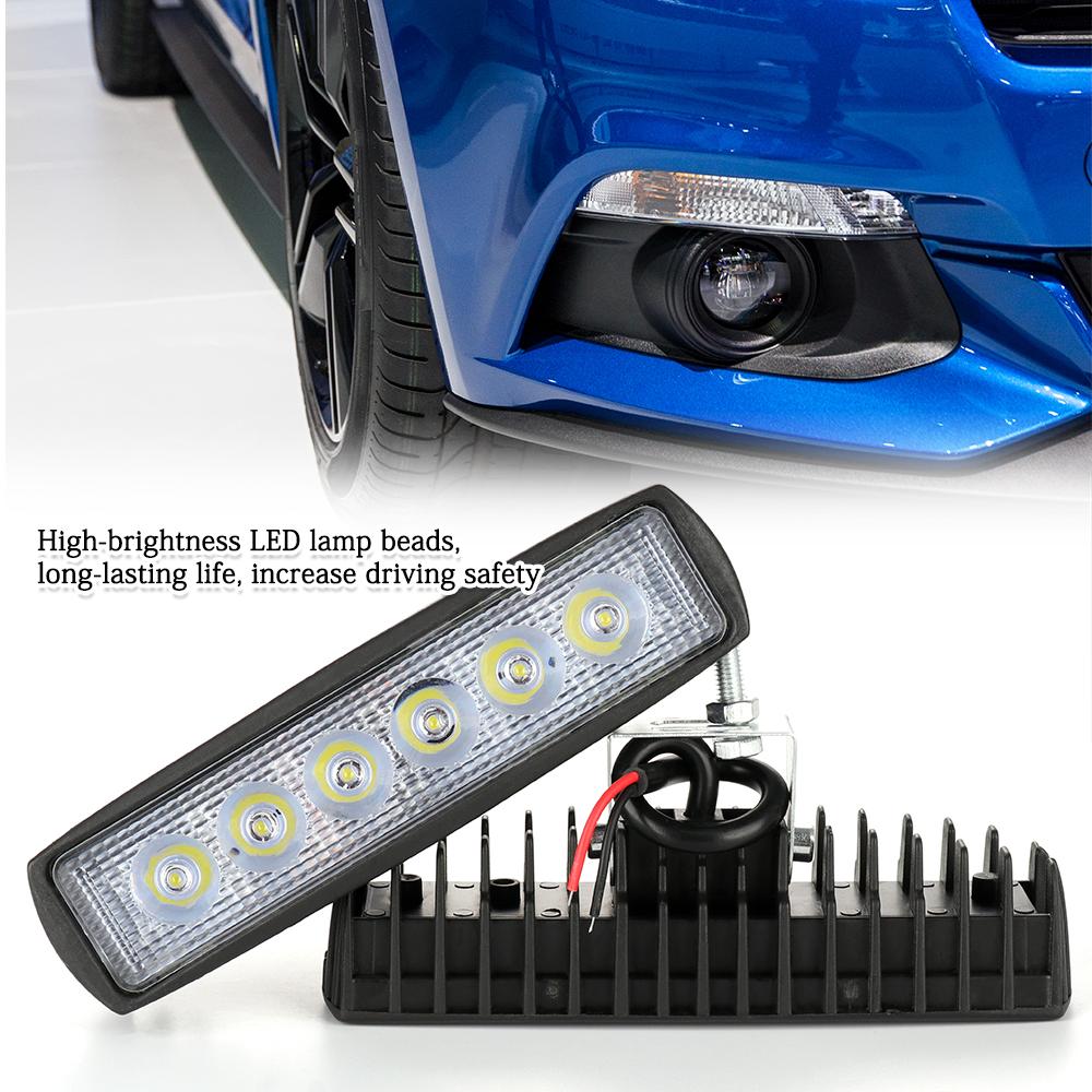 DC12V 18W Motorcycle LED Light Driving Spotlight Work Light 800LM 6500K-7500K White Light