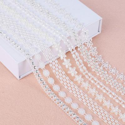 Fildişi Çok Boyutlu ABS İmitasyon İnci Boncuk Zincir Trim Takı Aksesuarları için DIY Çelenk Düğün Parti Dekorasyon