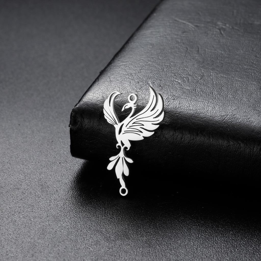 Stainless Steel Phoenix Pendants Fashion Mythical Animal Charms Necklace Bracelets Jewelry Making Accessories Handmade DIY Gifts