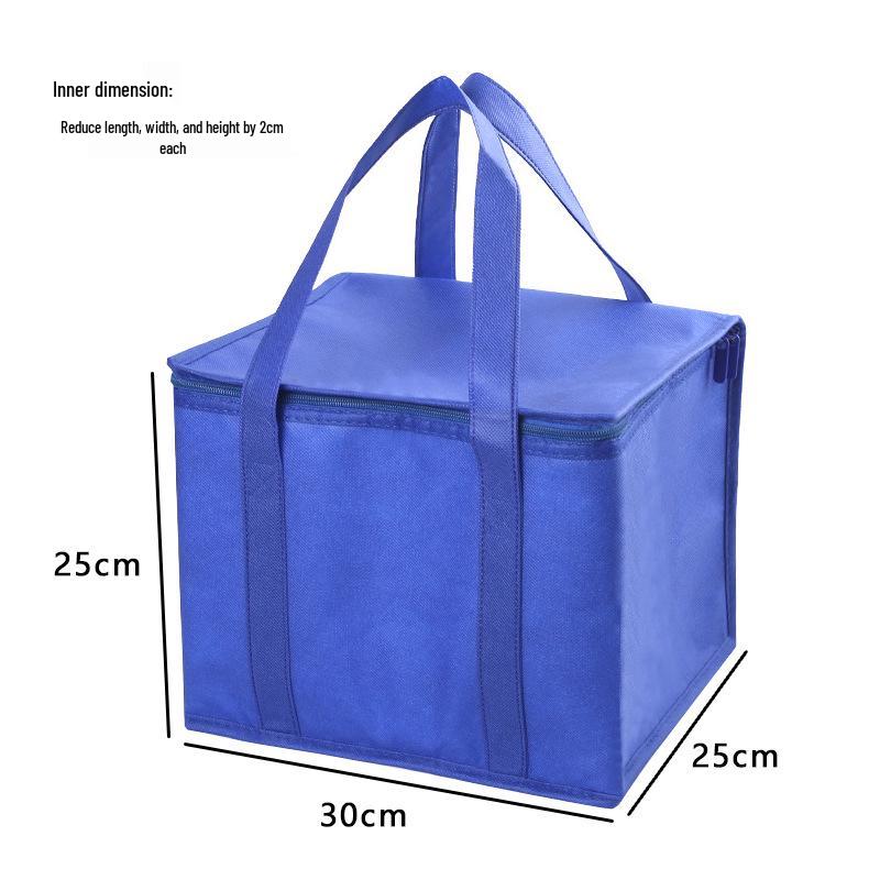 Large Capacity Double Zipper Insulated Picnic Ice Pack Bag – Black Non-woven Fabric