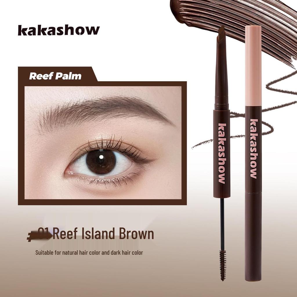 Kakashow Smooth Draw Double-Ended Eyebrow Pencil & Mascara for Long-Lasting, Natural Brow Effect
