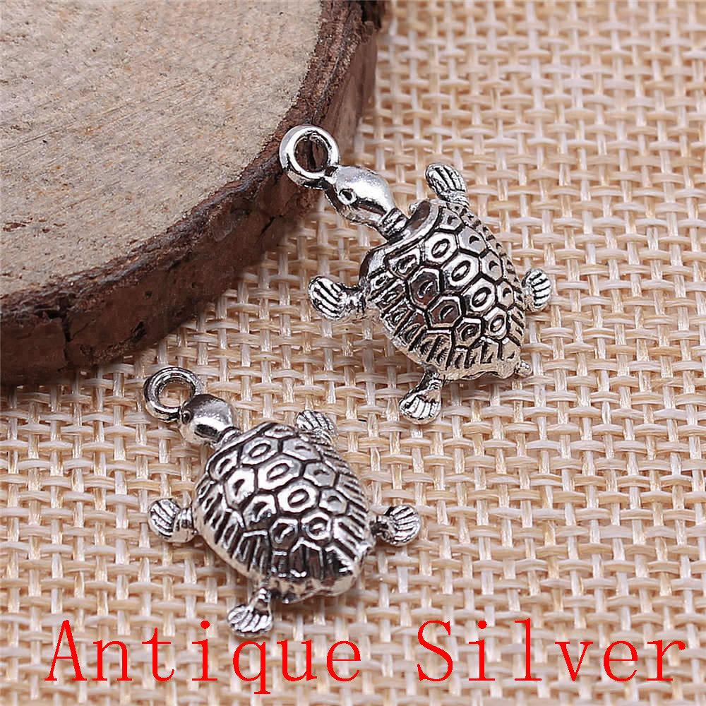 Turtle Shaped Charms Pendant For Bracelet Necklace Jewelry Making Craft Findings