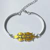 Vintage Bangle Bracelets for Women, Unique Designer Jewelry W/ Golden School of Fish Charm, Ocean Theme Charm Bracelet