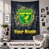 Vegghengt Gobelin med Egendefinert Navn & Tekst, Norwich City Dekorativ Gobelin for Soverom
