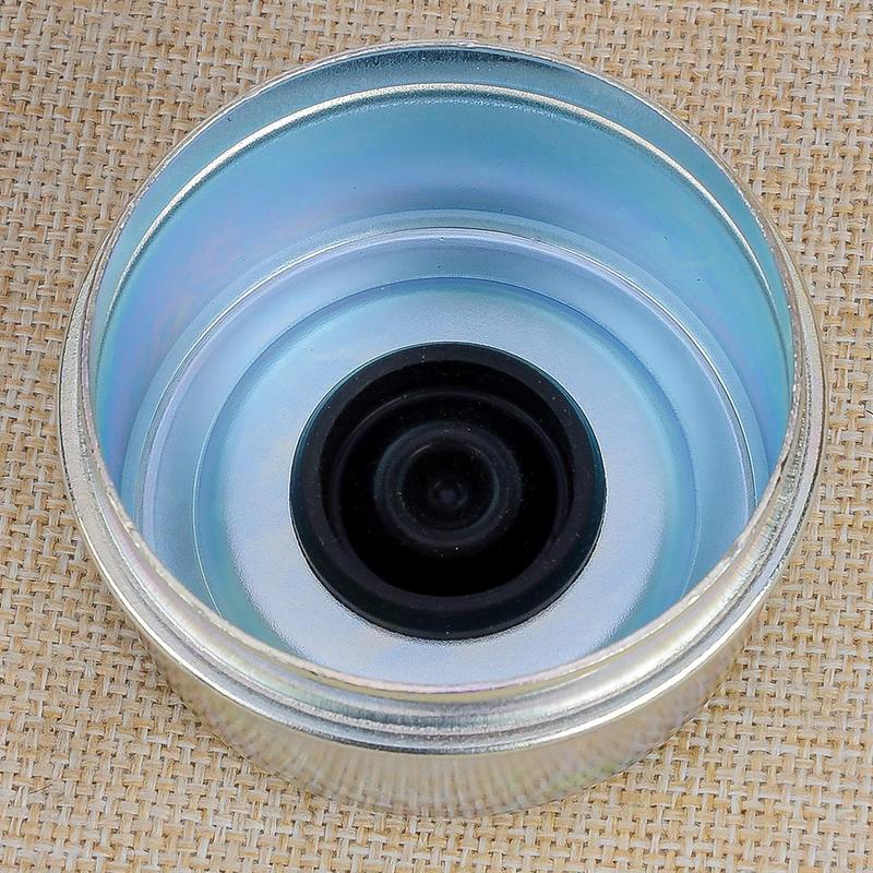2Pcs 2.72" Axle Grease Hub Dust Caps Covers Extra Rubber Plug High Quality For Trailer RV Camper