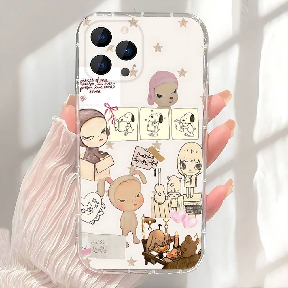

Cute Y-Yoshitomo Nara Phone Case For iPhone 17,16,15,14,13,12,11 Pro,Max,Plus,X,XS,XR,SE4,E Mini Transparent Soft Cover iPhone15