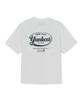 Emelbi Vintage Sportive Cursive Graphic Short Sleeve T-Shirt Ny (White)