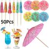 50Pcs Mini Cocktail Umbrellas Colorful Paper Cocktail Drink Umbrellas Drink Umbrellas Summer Party