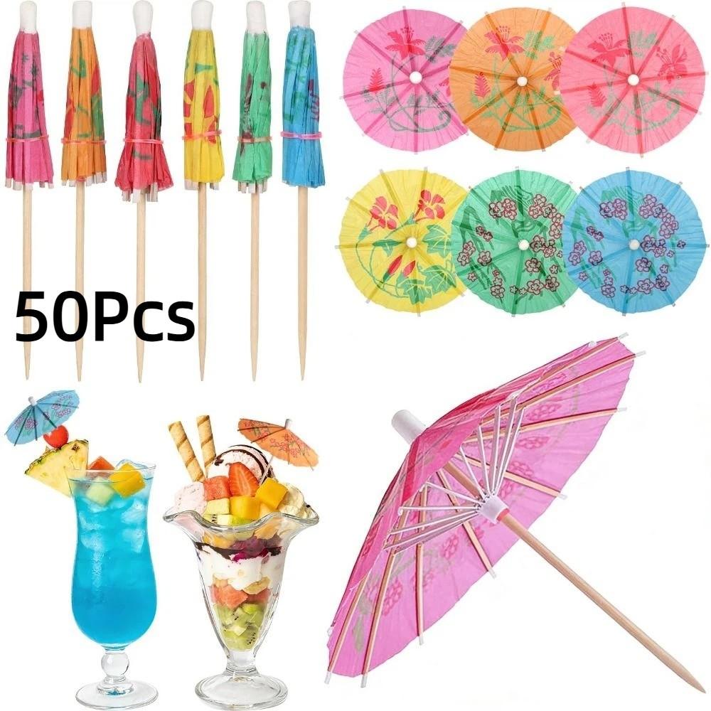 50Pcs Multicolored Cocktail Picks Mini Cocktail Drink Umbrellas Party Decorations
