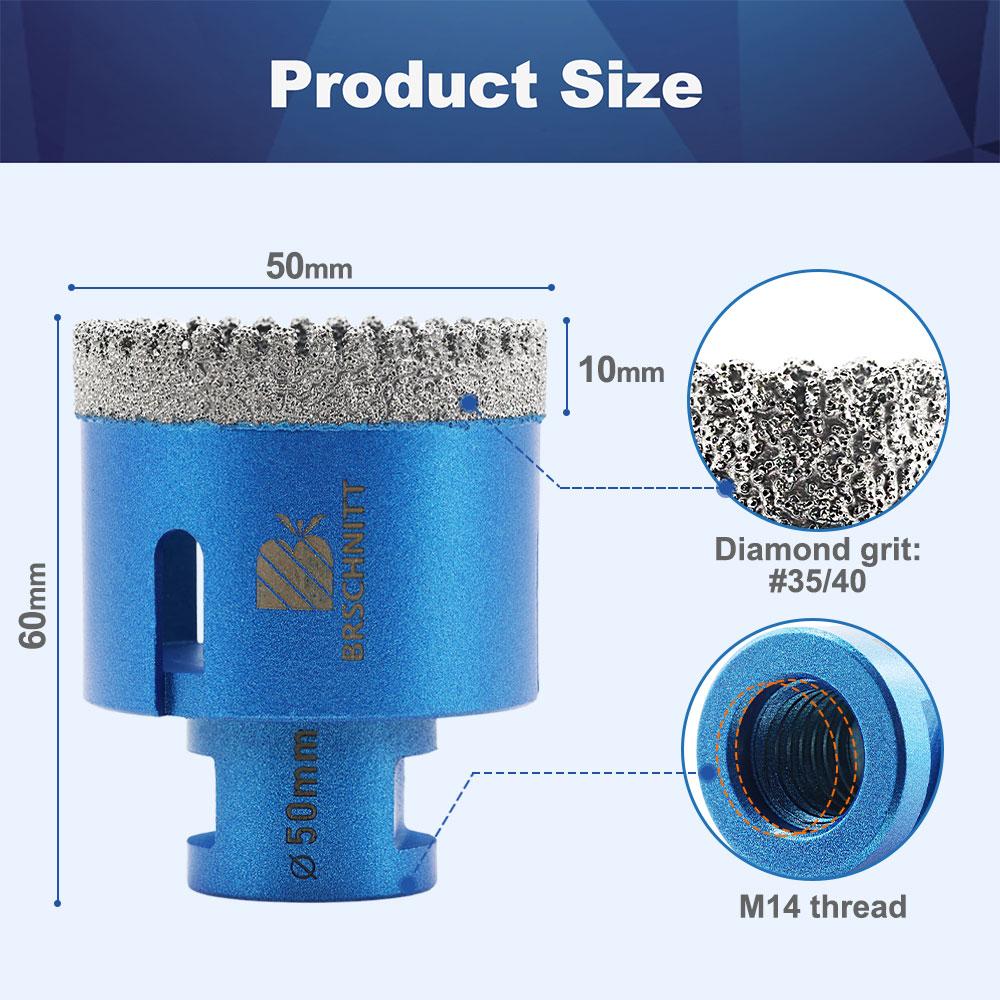 BRSCHNITT Drilling Bit Dia 20-100mm for Granite Marble Stone Hole Saw Porcelain Tile Cutter Drilling Core Bit