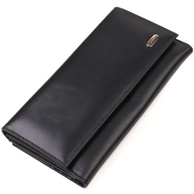 Portefeuille unisexe en cuir véritable lisse CANPELLINI 21855 Noir