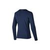 Skechers Sport Series Letter Pullover Round Neck Long Sleeve T-Shirt Women tops Navy-Blue P423W143-02MZ