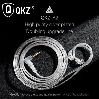 QKZ A2 Double Parallel Silver -plated Upgrade Line 0.75mm Gold -plated Pins HIFI Fever Headset with Wheat Replacement Wire