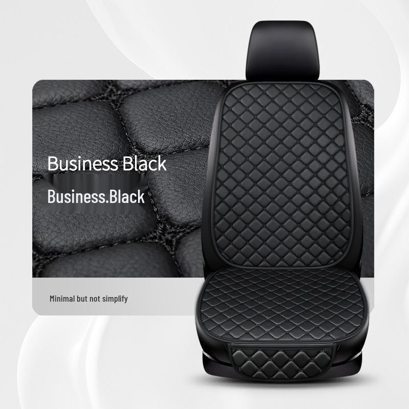 Universal Nappa Leather Car Seat Cushion: Star Embroidered, Backless, Non-Slip, Three-Piece Set