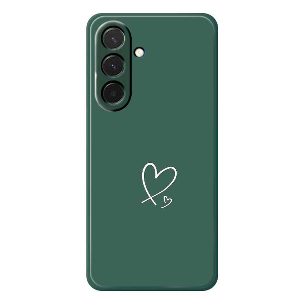 

For Samsung Galaxy A36 5G Case White Love Pattern Printing Straight Edge TPU Phone Back Cover Green