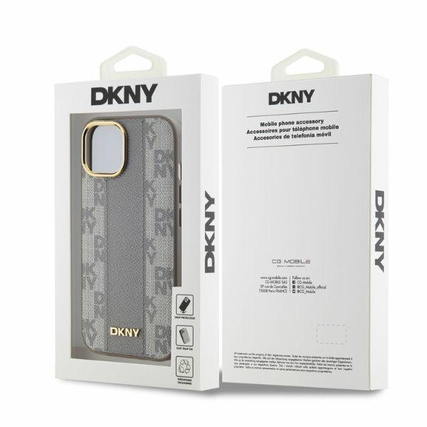 Dkny Dkhmp14Spcpvsle Iphone 146.1 Beżowy/Beige Hardcase Leather Checkered Mono Pattern Magsafe