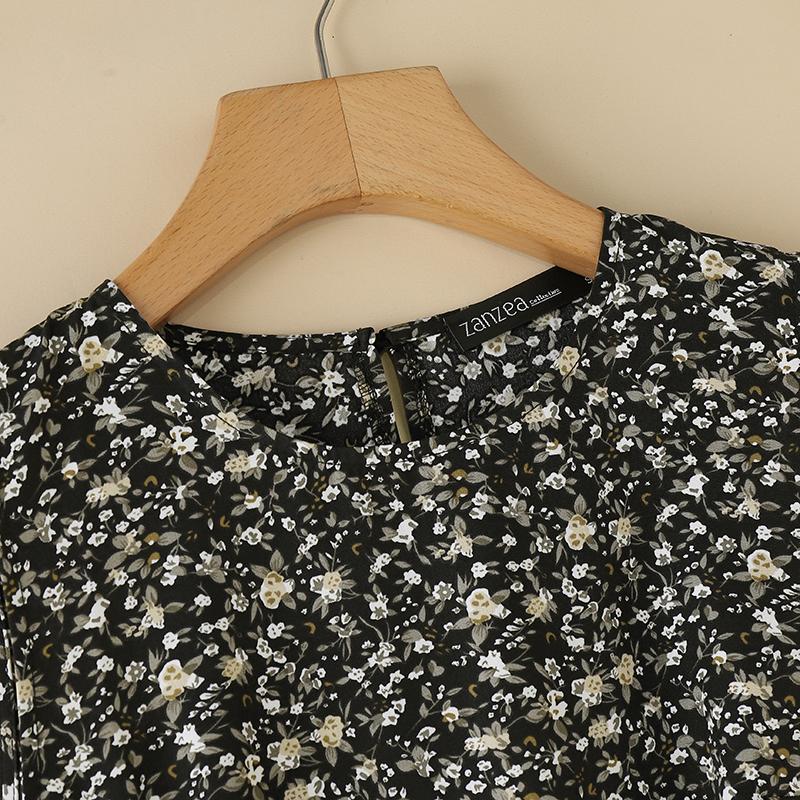 ZANZEA Women Casual Floral Print Sleeveless Dress