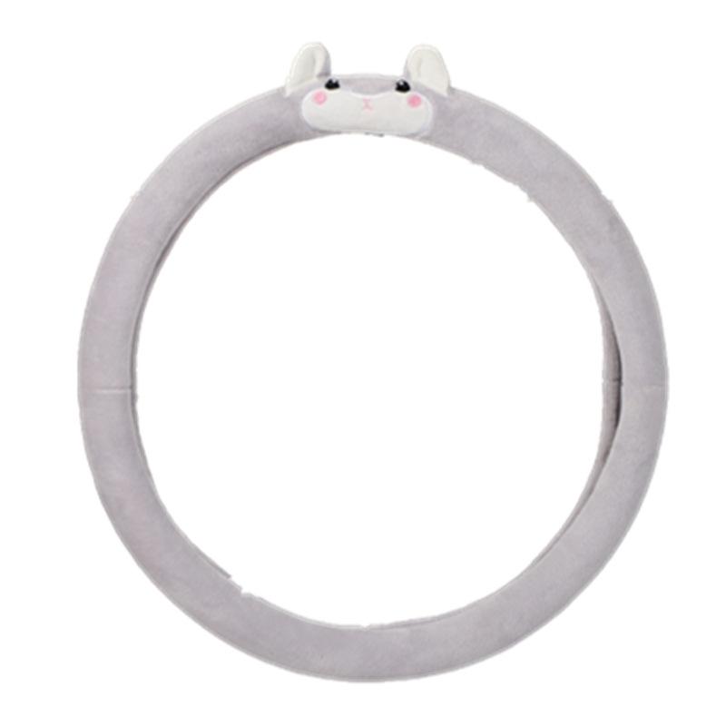 Car Cartoon Steering Wheel Cover Creative Cute Car Handle Gloves Winter Plush Steering Wheel Cover