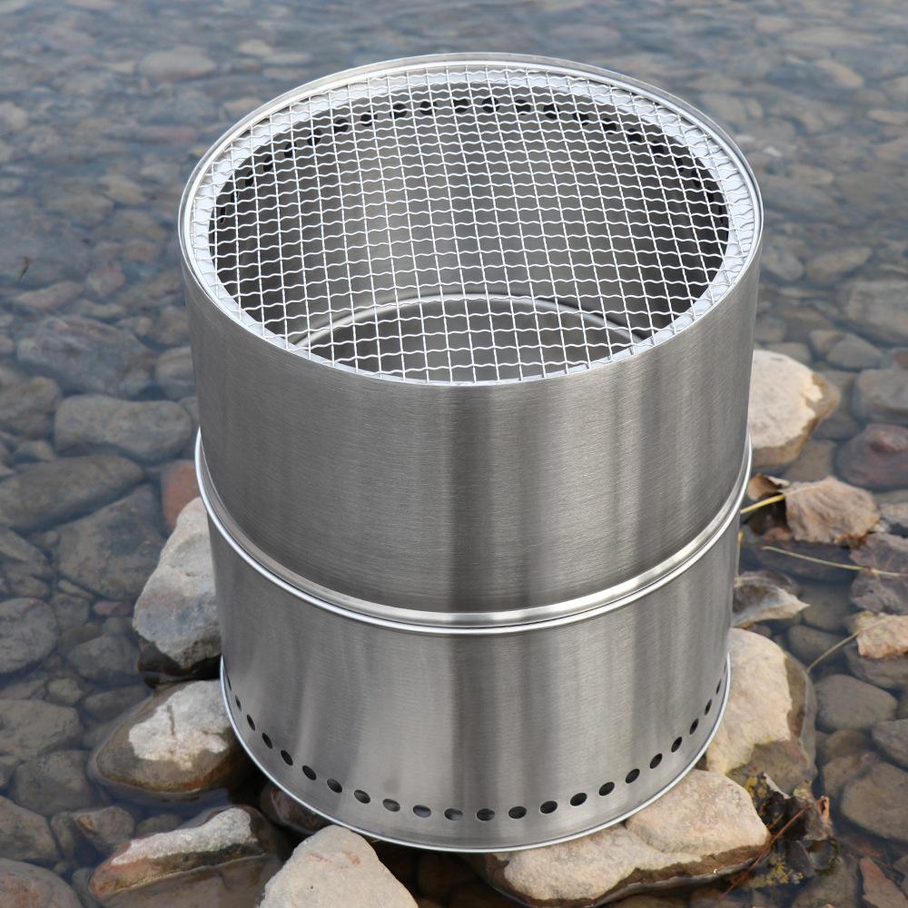 Portable Folding Camping Wood Stove Large Capacity Stainless Steel Picnic Wood Stove Multifunction Cooker Firewood Bonfire Stove