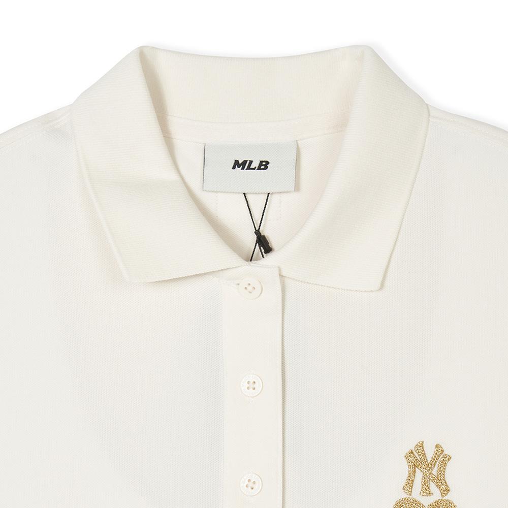 New MLB Short Sleeved Dresses Women's Cream White 3FOPH0143-50CRS