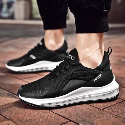 Men's Breathable Autumn Style Air Cushion Running Shoes - Trendy Large Size Flying Weave Casual Sneakers