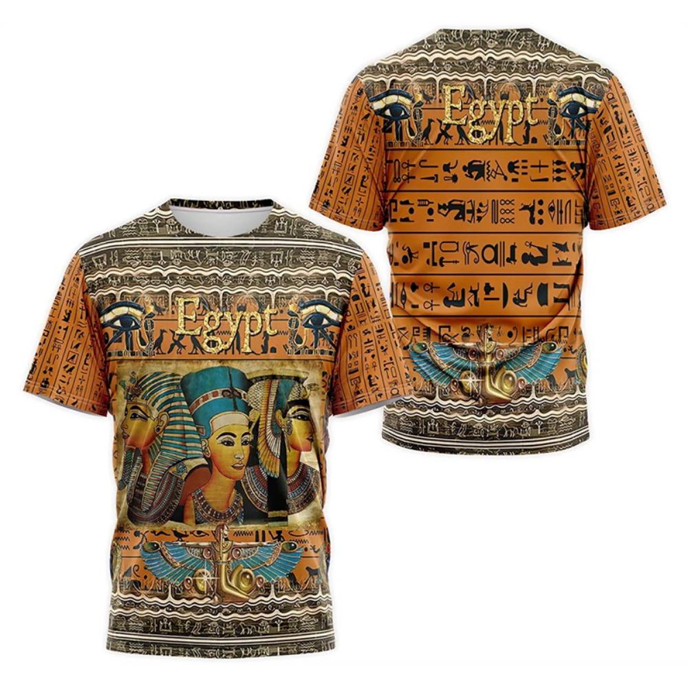 Ancient Egypt Pharaoh Graphic T-Shirts For Men Women 3D Print Men Women Fashion Oversized Y2k Short Sleeve T Shirt Kids Tees Top