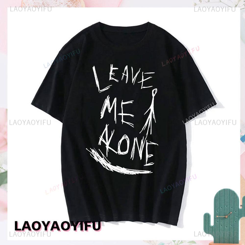 Slenderman Leave Me Alone Creepypasta T-shirt Vintage Horror Novel Graphic T Shirts Harajuku Hip-hop Cotton Unisex O-neck Tshirt S разноцветный