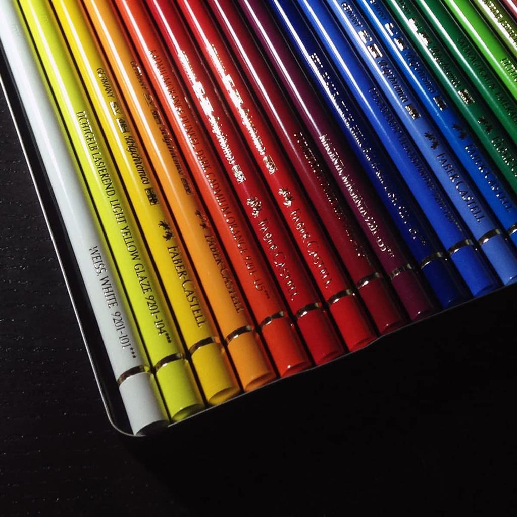 Faber-Castell Polychromos Colored Pencils, 24 Colors, Tin, 110024 [Official Japanese Product]