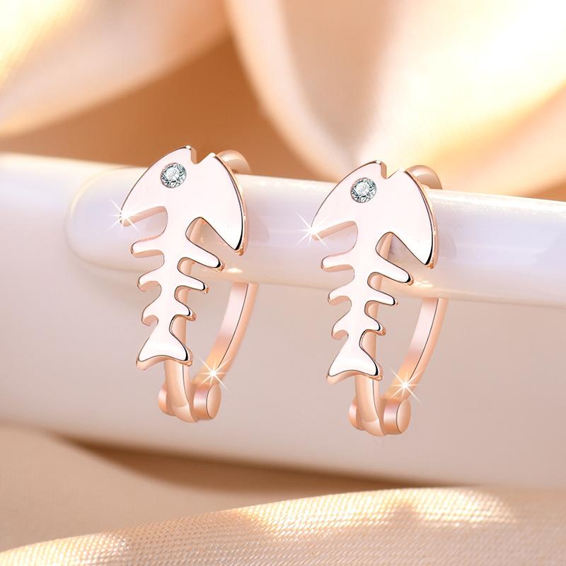 925 Sterling Silver Zircon Buckle Earrings For Women Fashion Exquisite Student Girlfriend Jewelry Accessories Party Gift