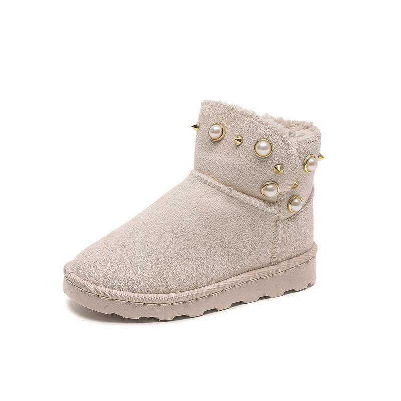 Children's snow boots boys boots winter new velvet cotton boots baby warm girls shoes