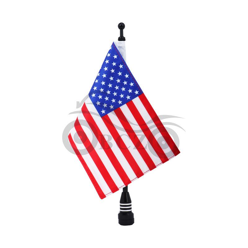 Harley Gold Wing Rear Luggage Rack with American Flag & Flagpole for XL883 Big Glide & Road King