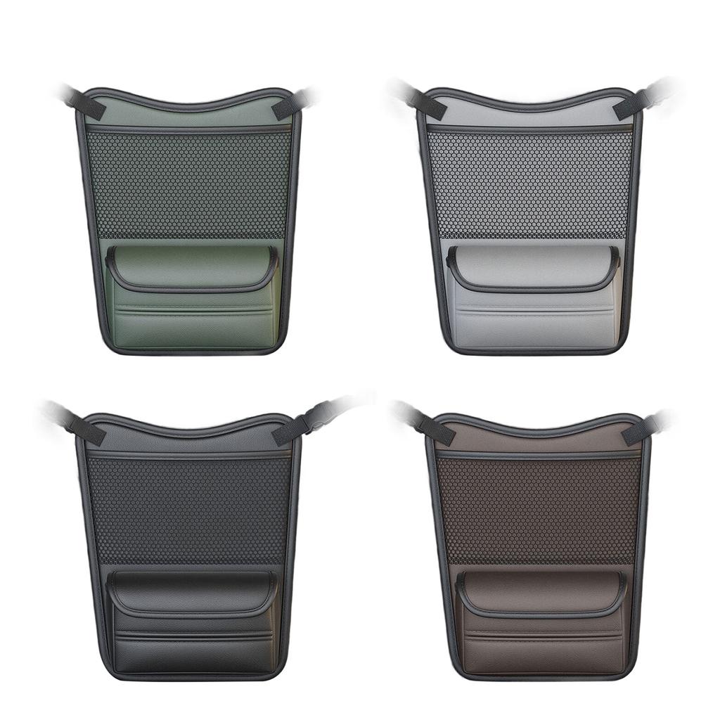 Leather Car Accessory Multi Pockets Organizers with Tissue Holder Easily Attachable to Seat for Additional Storage Space